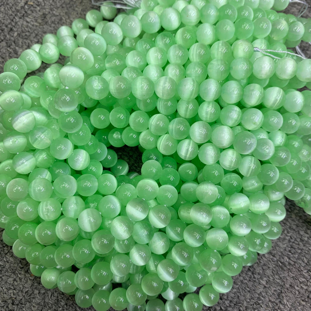 Natural Green Selenite Round Bead Selenite Loose Beads Gemstone Beads Green Selenite Gemstone Loose Bead 6mm 8mm 15.5 Inch AAA