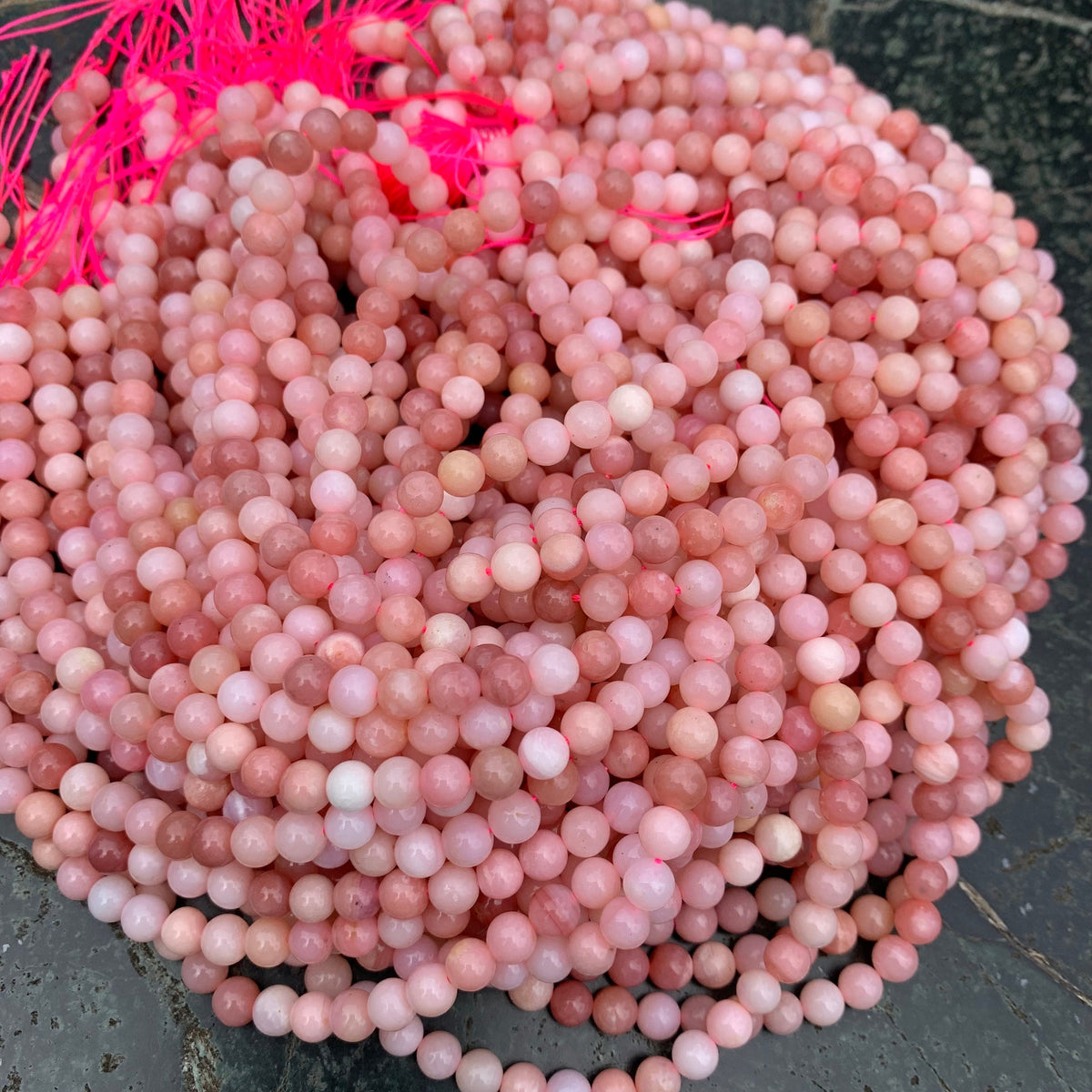 Natural Pink Opal Round Beads 6mm 8mm 10mm Gemstone Round Loose Pink Opal Stone Beads for Jewelry DIY Making Strand 15.5" Garde AAA