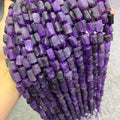 Raw Amethyst Stone Beads, Rough Gemstone Strand 15.5”