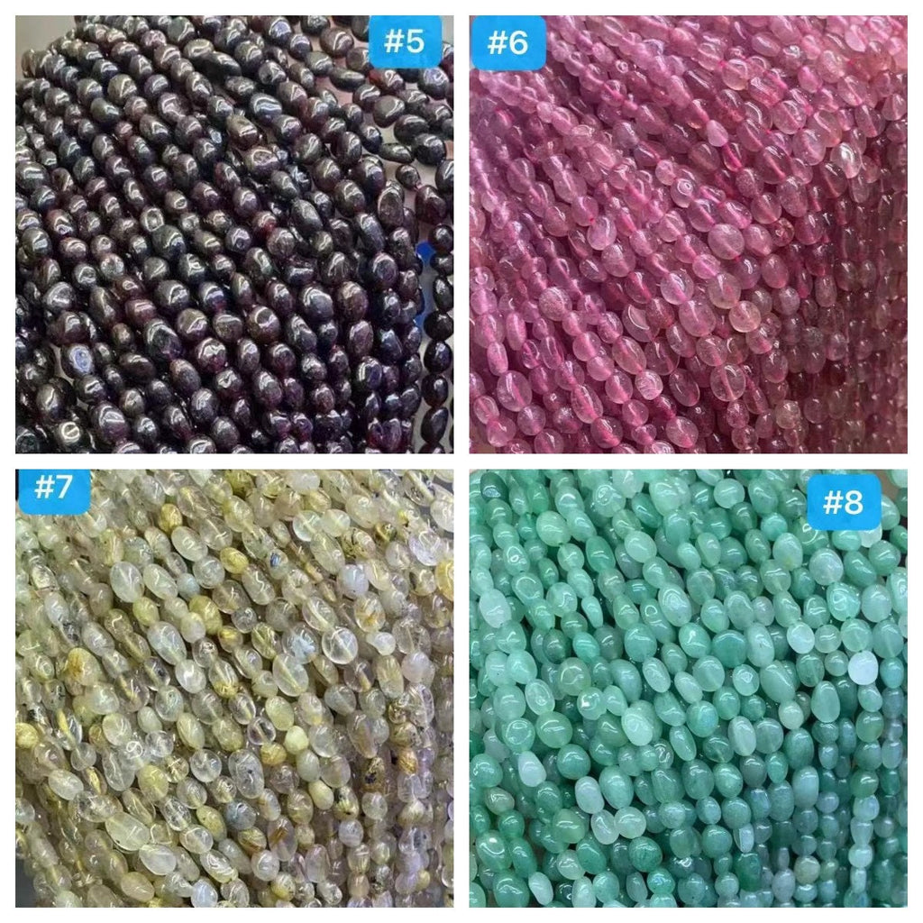 30 Kinds of Natural Pebble Nugget Beads 1 Full Strand Loose Irregular Stone Bead Genuine Healing Gemstone for Jewelry Making 6*8mm 8*10mm