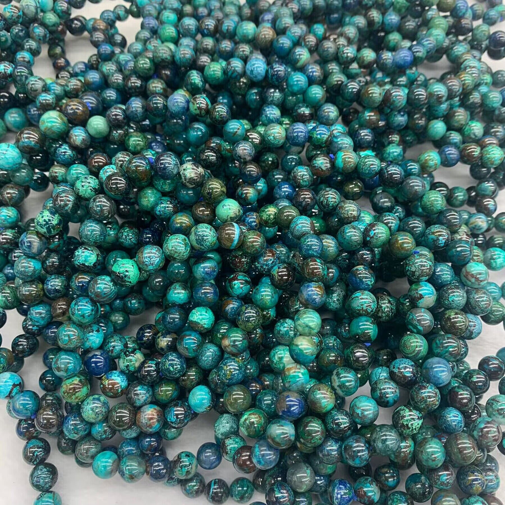 Natural Chrysocolla Round Bead 6mm 8mm 10mm Bracelet Gemstones Loose Beads AAA