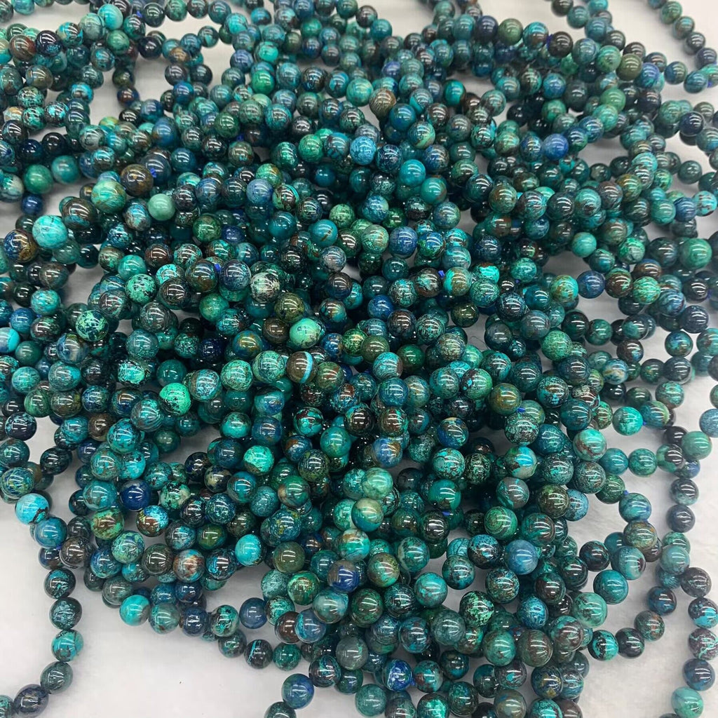 Natural Chrysocolla Round Bead 6mm 8mm 10mm Bracelet Gemstones Loose Beads AAA