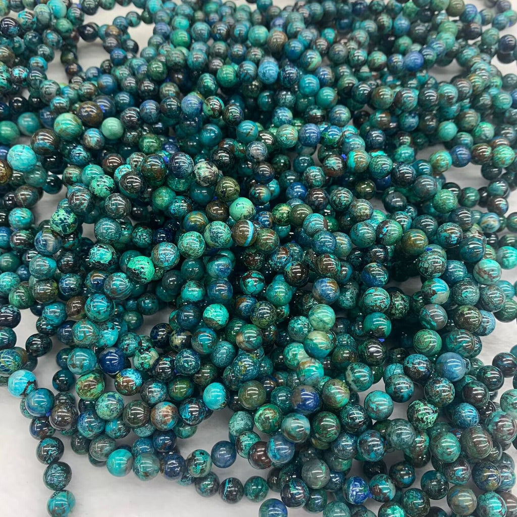 Natural Chrysocolla Round Bead 6mm 8mm 10mm Bracelet Gemstones Loose Beads AAA