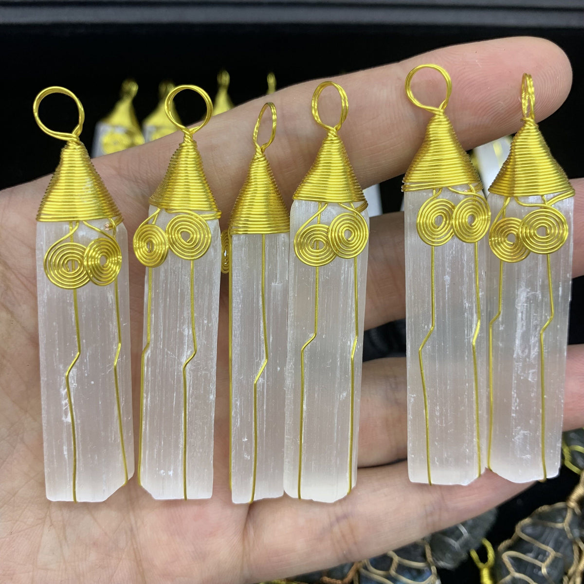 Natural Selenite Pendant White Selenite Pendant Crystal Pendant Healing 1PC
