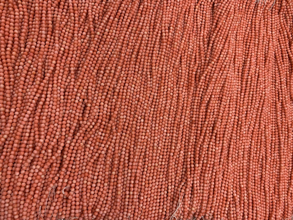 Pink Coral Round Beads 4mm Gemstone Round Loose Pink Gemstone Pink Semi Precious Beads for Jewelry DIY Making Strand 15.5"
