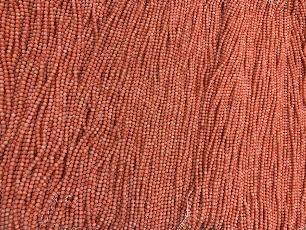 Pink Coral Round Beads 4mm Gemstone Round Loose Pink Gemstone Pink Semi Precious Beads for Jewelry DIY Making Strand 15.5"