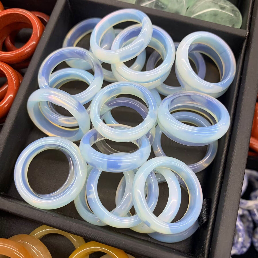 18 Kinds of Crystal Ring Natural Stone Ring Gemstone Rings 1PC Gemstone Ring Birthday Gifts for Her Width 18mm