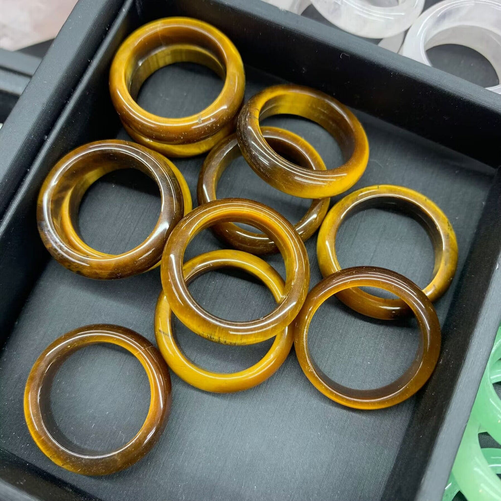 18 Kinds of Crystal Ring Natural Stone Ring Gemstone Rings 1PC Gemstone Ring Birthday Gifts for Her Width 18mm