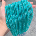 Natural Micro Amazonite Round Facted Beads Amazonite Beads 5mm Amazonite Gemstones Loose Beads for Jewelry Making 15.5 Inch Strand AAA