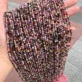 Natura Tourmaline Faceted Beads Micro Round Bead 3.5mm Tourmaline Gemstones Loose Bead for Jewelry Making 15.5 Inch Strand AAA