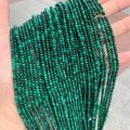 Natural Malachite Rondelle Micro Faceted Beads Micro Bead 2*3mm 2.5mm Roud Faceted Bead for Jewelry Making 15.5 Inch Strand AAA