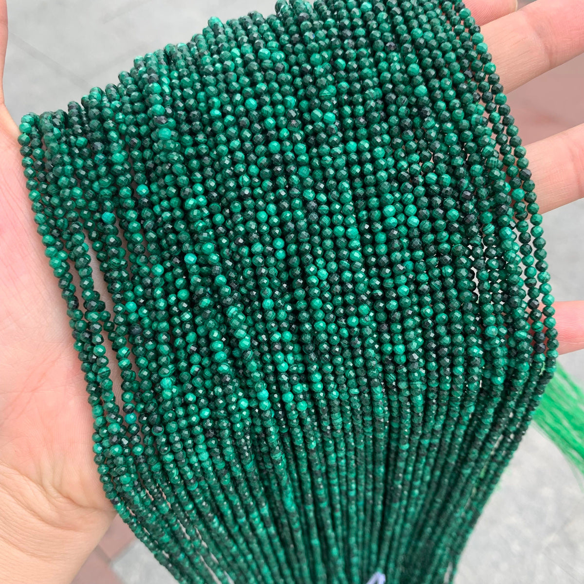 Natural Malachite Rondelle Micro Faceted Beads Micro Bead 2*3mm 2.5mm Roud Faceted Bead for Jewelry Making 15.5 Inch Strand AAA