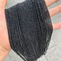 Natural Black Spinel Micro Faceted RoundBeads 2mm Black Gemstones Loose Beads for Jewelry Making 15.5 Inch Strand AAA