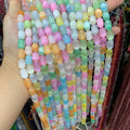 Natural Selenite Barrel Shape Bead Selenite Loose Beads Gemstone Beads Rainbow Multi Color Selenite Gemstone Loose Bead 8*12mm 15.5