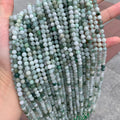Natural Micro Jade Round Facted Beads Jade Beads 5mm Jade Gemstones Loose Beads for Jewelry Making 15.5 Inch Strand AAA
