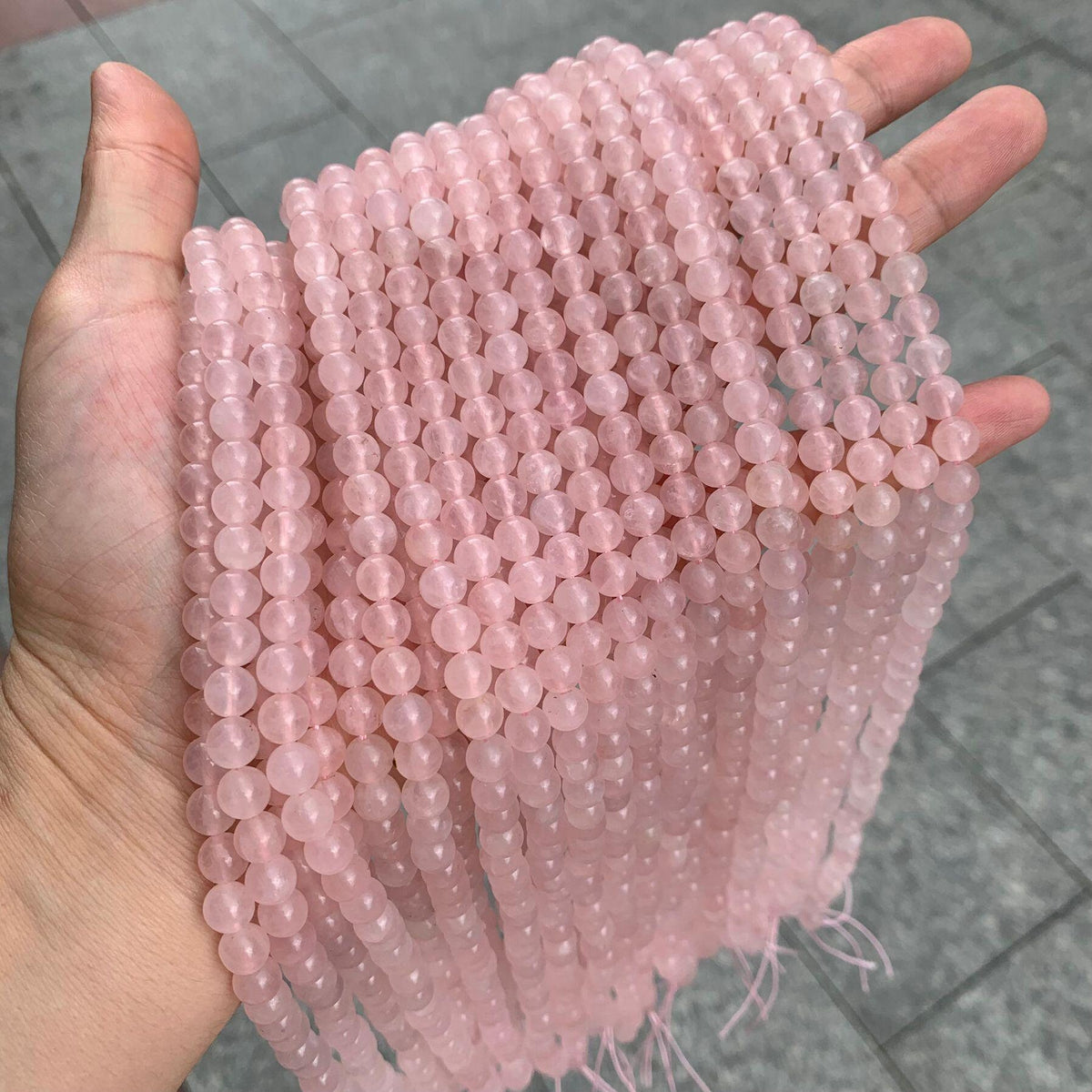 Natural Rose Quartz Round Beads 6mm 8mm 10mm Rose Color Gemstone Beads Birthday Gifts for Women Grade AAA 15.5 Inch Strand