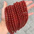Natural Carnelian Round Beads 4mm 6mm 8mm 10mm 12mm Red Agate Gemstone Beads Birthday Gifts for Women Grade AAA 15.5 Inch Strand