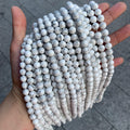 Natural Howlite Round Beads 6mm 8mm 10mm Gemstone Beads Howlite Stone Pendant Charm Supplies for Jewelry DIY Gemstone Strand 15.5"