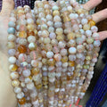 Natural Sakura Agate Round Beads 9mm 10mm 11mm 12mm 13mm Sakura Bead, Cherry Flower Agate Gemstone Beads for Jewelry DIY Making
