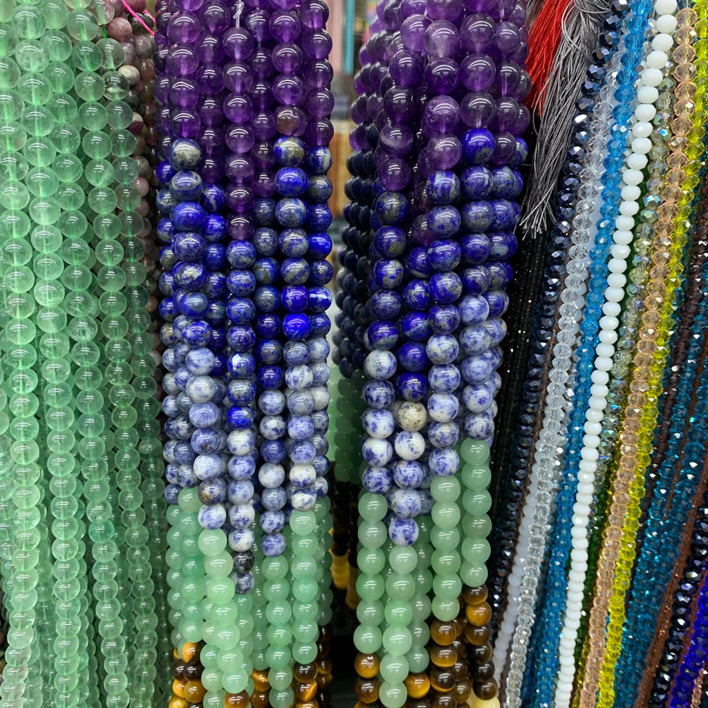 Natural 7 Chakra Round Beads 7 Color Gemstone Round bead 8mm 10mm 15.5” Strand for Jewelry Making