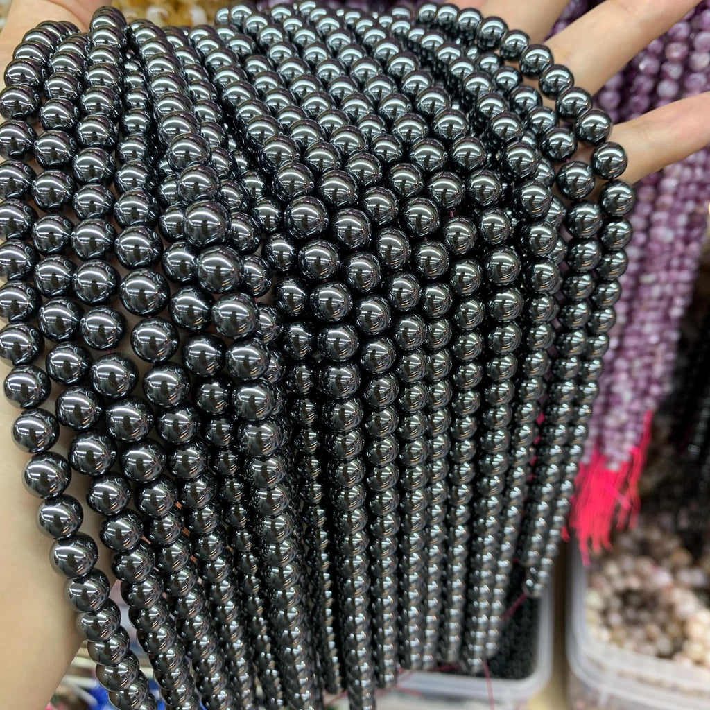 Natural Hematite Round Beads Loose Round 4mm 6mm 8mm 10mm 12mm for Jewelry Making