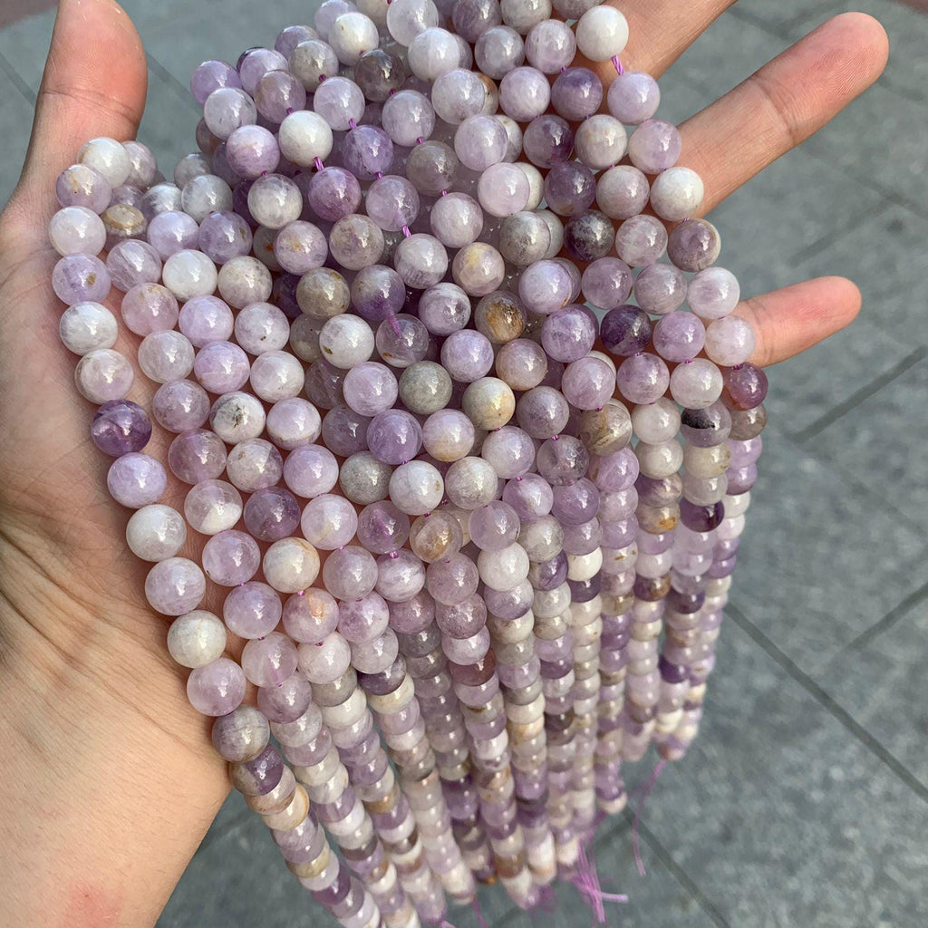 Natural Lavender Amethyst Round Beads 8.8-9mm Gemstone Round Beads Loose Bead 15.5 Inch Strand AAA