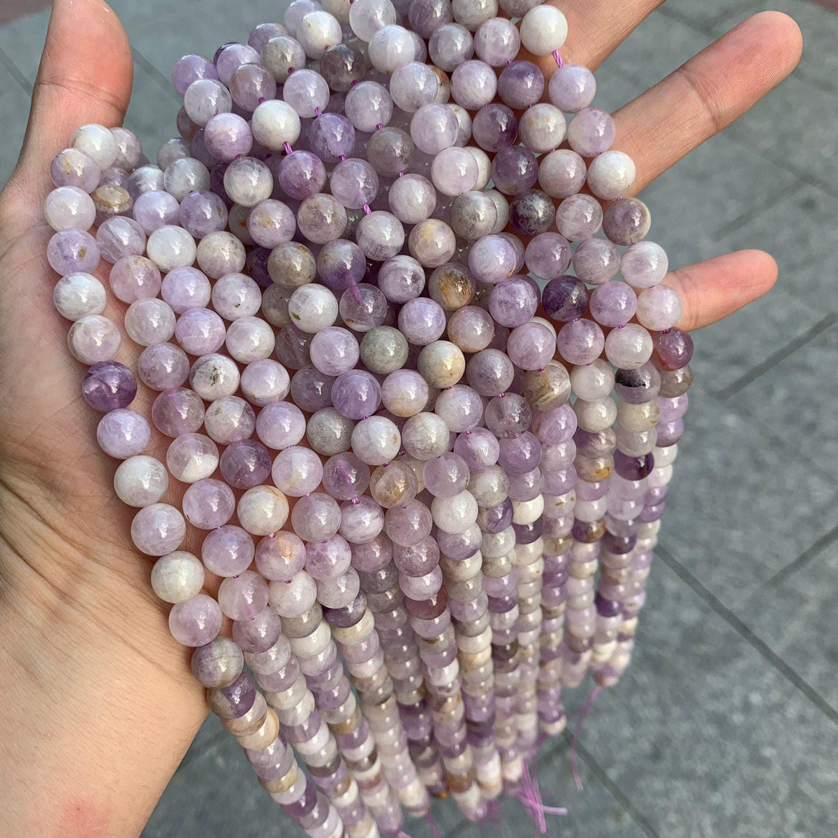 Natural Lavender Amethyst Round Beads 8.8-9mm Gemstone Round Beads Loose Bead 15.5 Inch Strand AAA