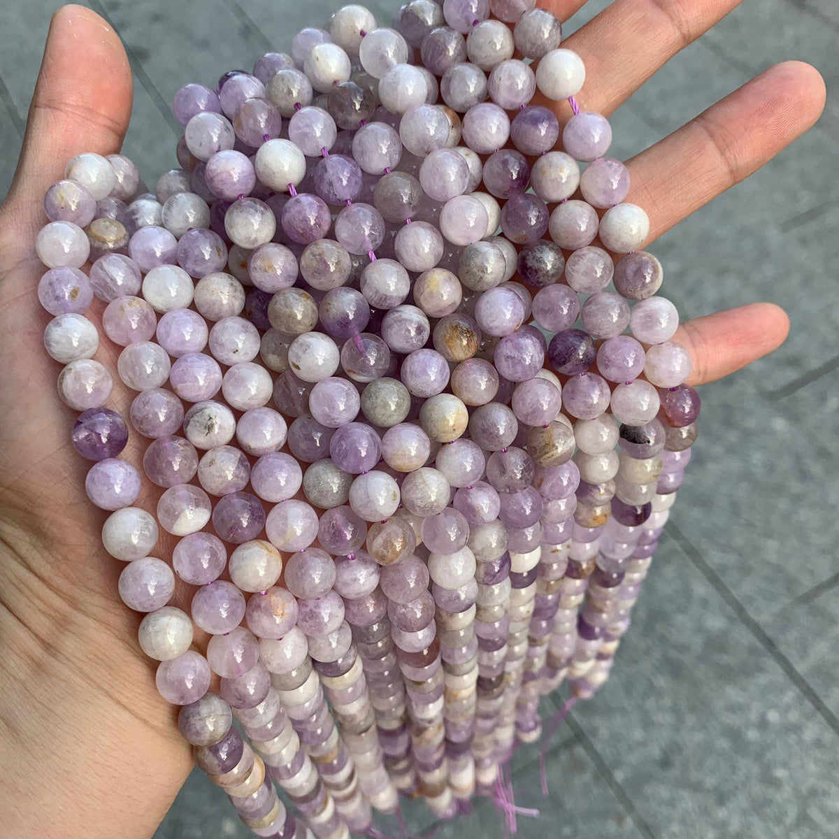 Natural Lavender Amethyst Round Beads 8.8-9mm Gemstone Round Beads Loose Bead 15.5 Inch Strand AAA