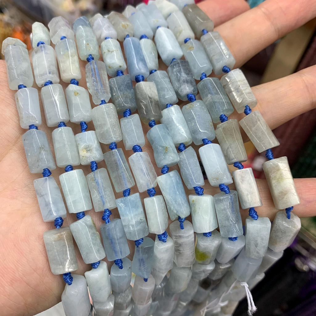 Natural Raw Rough Cube Shape Gemstone Beads Rock Stone Pendant Charm Supplies for Jewelry DIY Gemstone Strand 15.5"