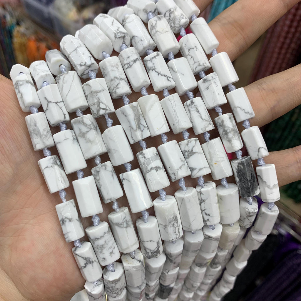 Natural Raw Rough Tube Shape Gemstone Beads Rock Stone Pendant Charm Supplies for Jewelry DIY Gemstone Strand 15.5"