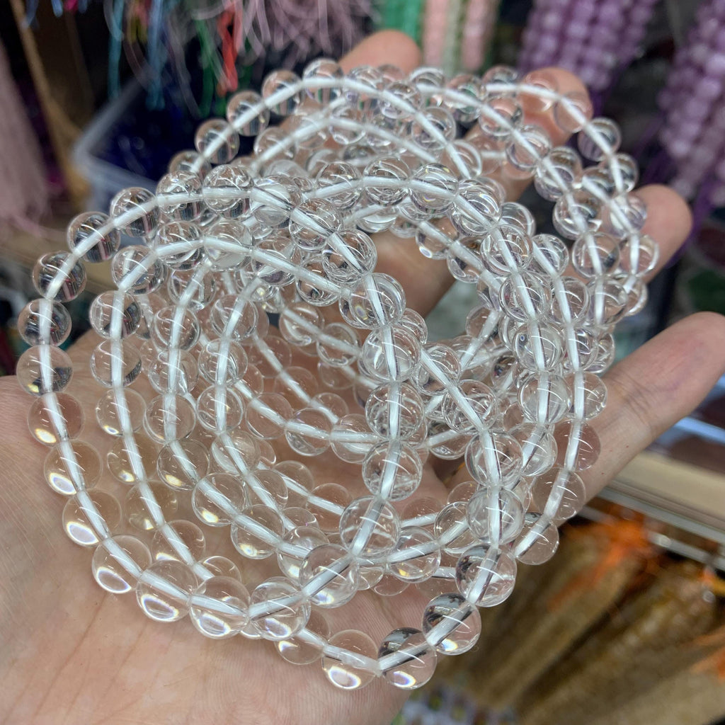 Natural Clear Quartz Round Beads Bracelet Top Quality, Crystal Beads 6mm 8mm 10mm Gemstone Strand AAA for DIY Jewelry Making