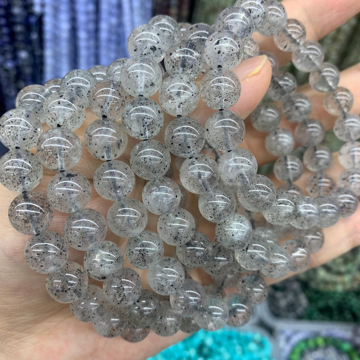 Natural Pitaya Quartz Bracelet, Dragon Fruit Stone Beads 8mm 10mm Gemstone Round Bracelet Pitaya Beads Lace Bead Strand AAA