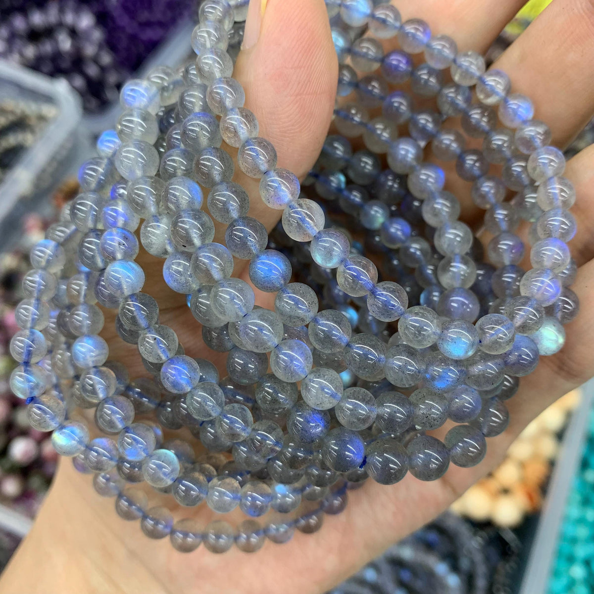 Natural Labradorite Beads 6mm Labradorite Round Beads Blue flash Gemstone Loose Bead  AAA