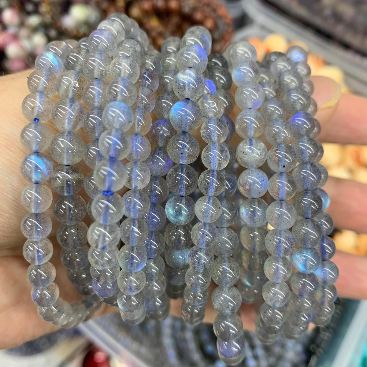 Natural Labradorite Beads 6mm Labradorite Round Beads Blue flash Gemstone Loose Bead  AAA