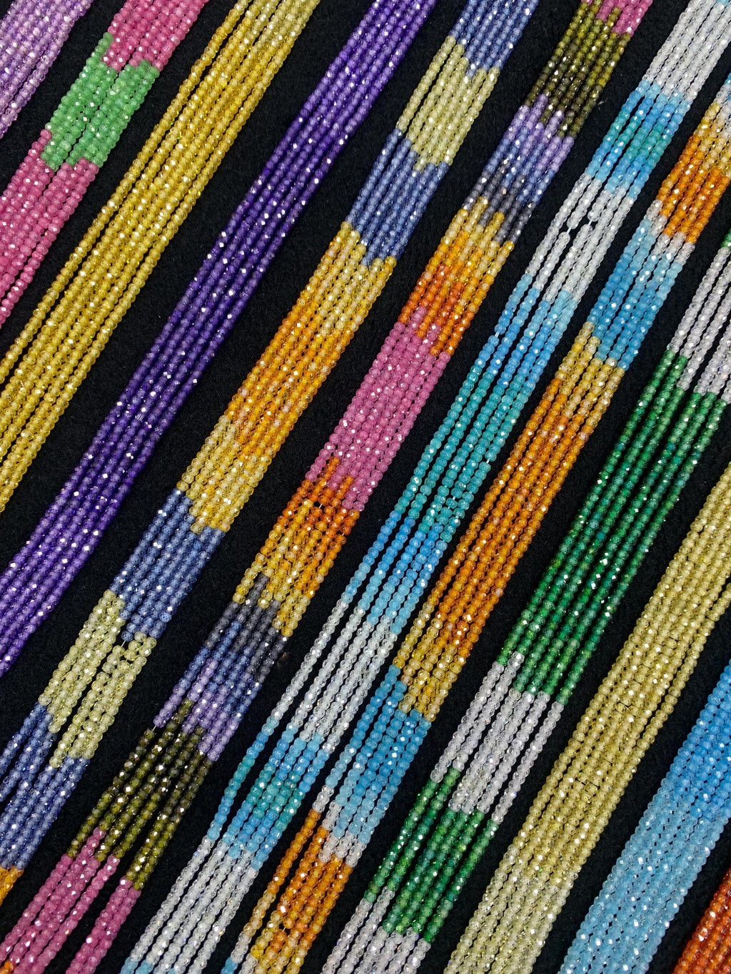 Faceted Zircon Rondelle Beads 2x3mm, Rainbow Gemstone Strand 15.5”