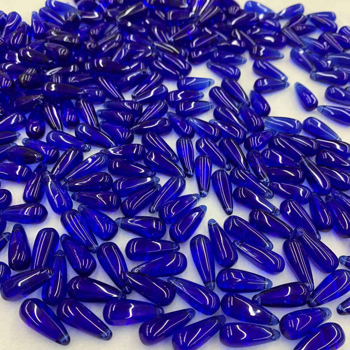 Blue Glass Tear Drop Shape Pendant 8mm* 22mm with Hole