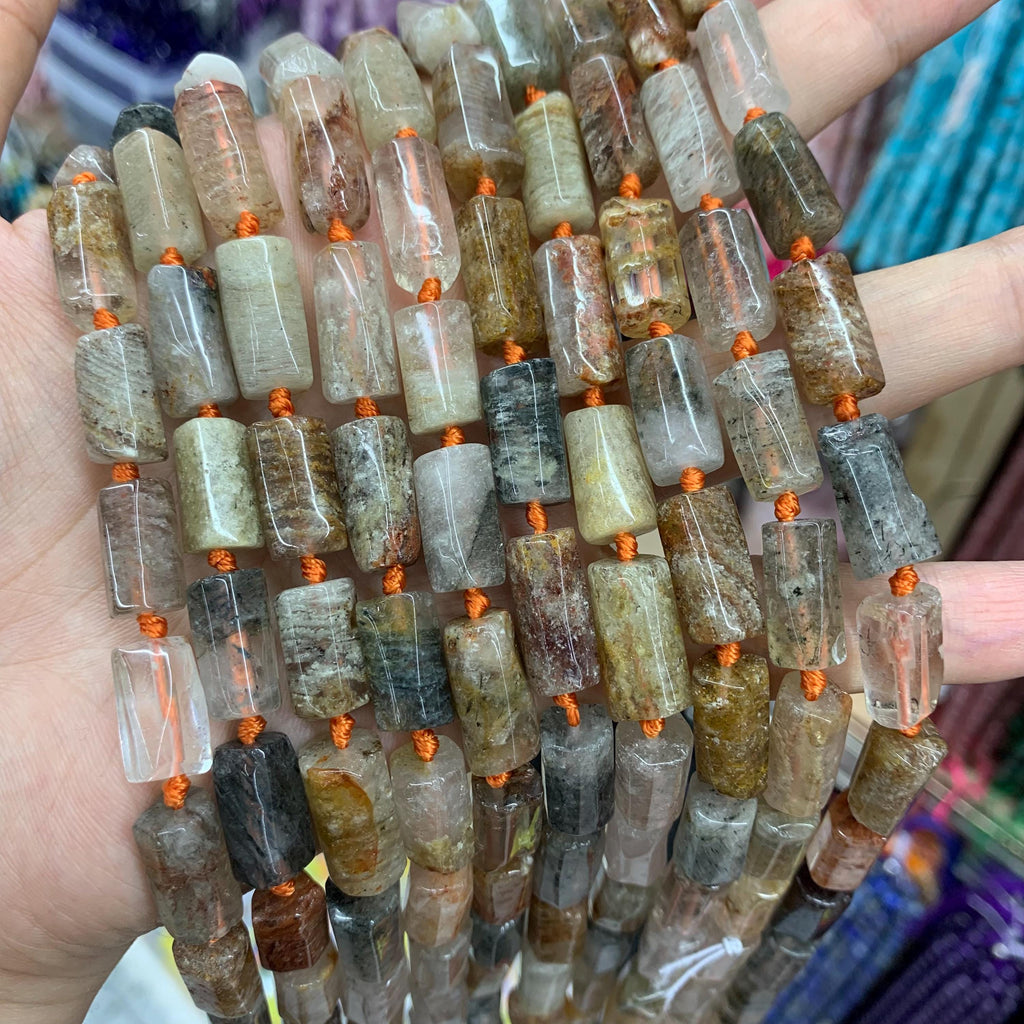 Natural Raw Rough Cube Shape Gemstone Beads Rock Stone Pendant Charm Supplies for Jewelry DIY Gemstone Strand 15.5"