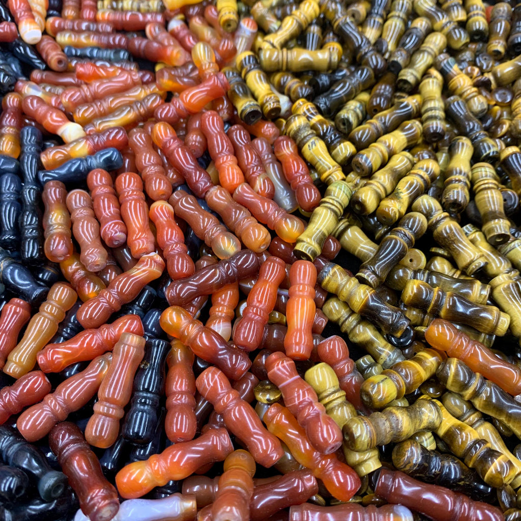 Islamic Prayer Beads Tassel Muslim Pendant Minarets for Rosary Approx 8mm* 28mm with Hole Carnelian, Yellow Tiger Eye's, Blue Tiger Eye's