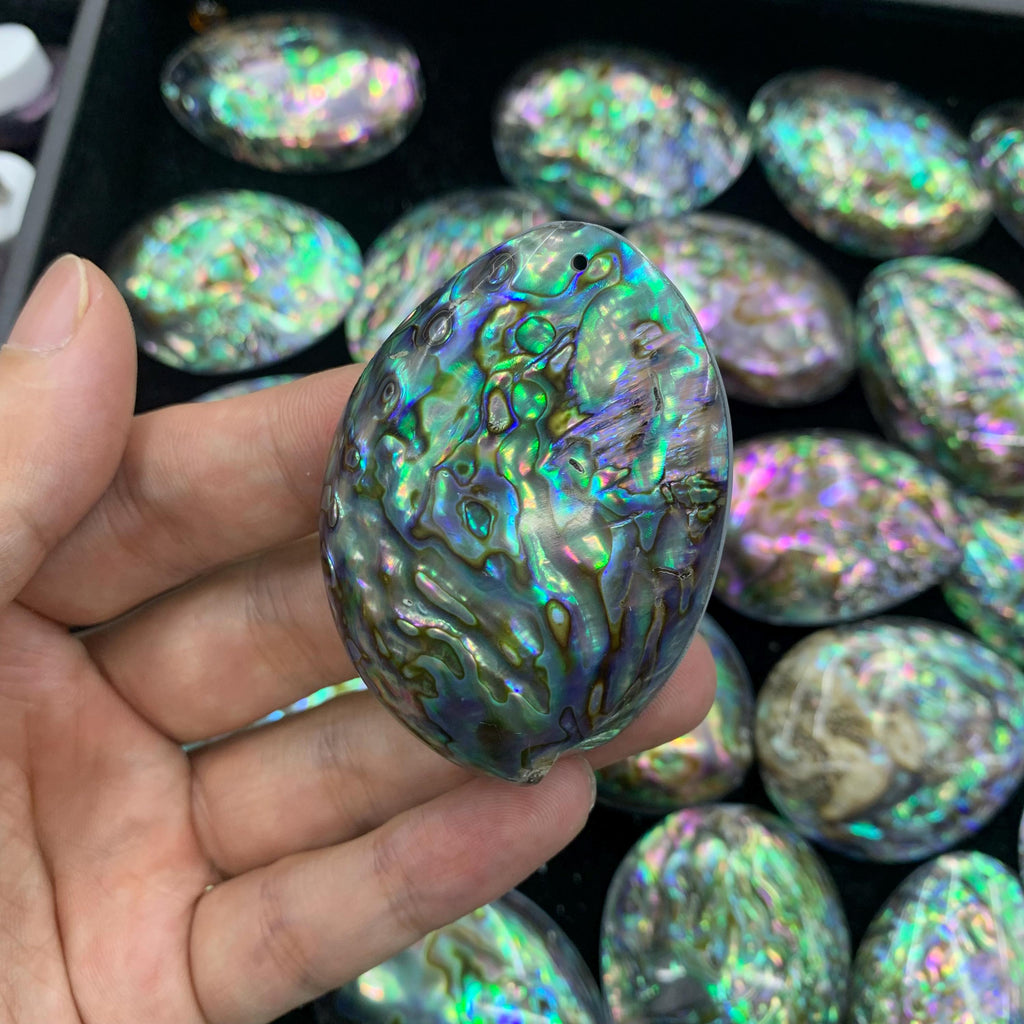 1PC Single Abalone Shell Pendant with Hole Size Approx 42*56mm Rainbow Seashell （Single Side）
