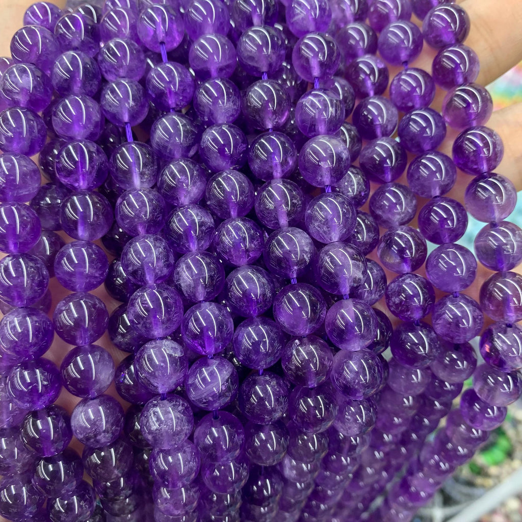 Natural Amethyst Round Beads 6mm 8mm 10mm 12mm Amethyst for Jewelry DIY Making Amethyst Purple Gemstone Bead Strand 15.5" Garde AAA