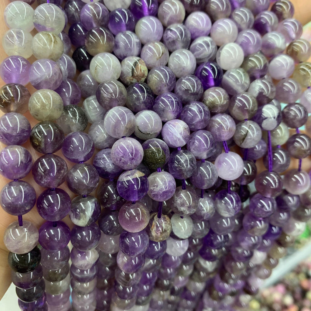 Natural Amethyst Round Beads 7mm 8mm Gemstone Round Beads Loose Bead 15.5 Inch Strand