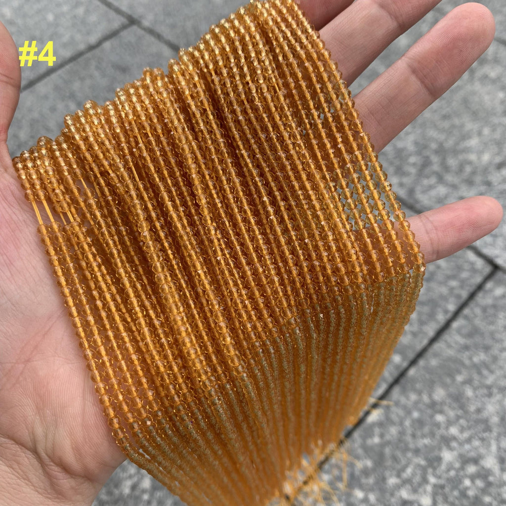 12 Kinds of Glass Faceted Beads 3mm Chinese Crystal Gemstone Color Round Beads Loose Bead 15.5 Inch Strand