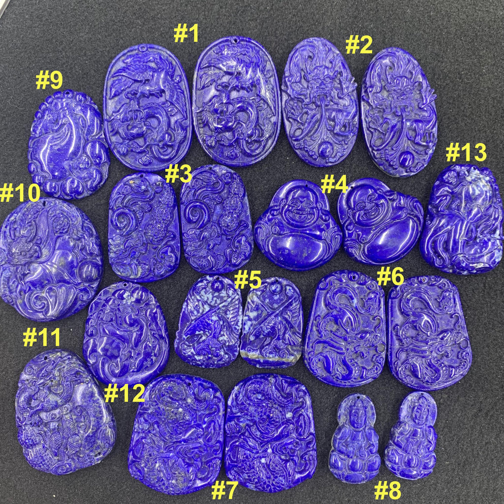 13 Kinds of Lapis Carvings Gemstone Pendant 1PC Natural Lapis Carved,Healing Stone ,Healing Crystal, Crystal Gift AAA