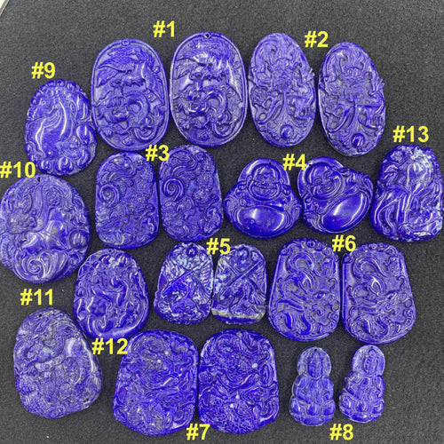 13 Kinds of Lapis Carvings Gemstone Pendant 1PC Natural Lapis Carved,Healing Stone ,Healing Crystal, Crystal Gift AAA