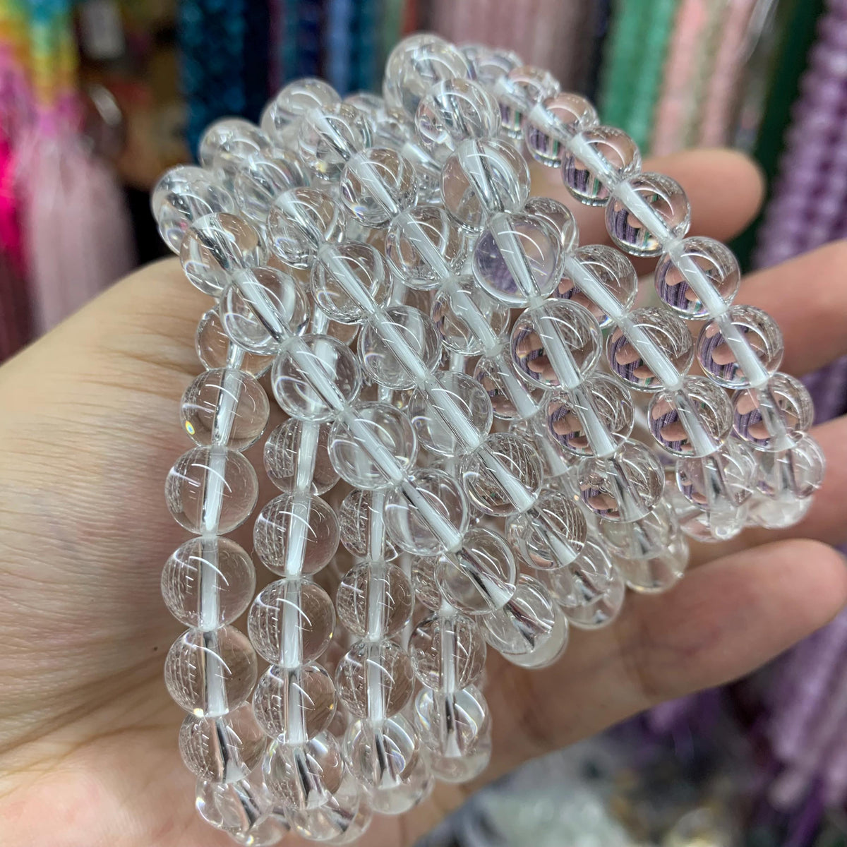 Natural Clear Quartz Round Beads Bracelet Top Quality, Crystal Beads 6mm 8mm 10mm Gemstone Strand AAA for DIY Jewelry Making