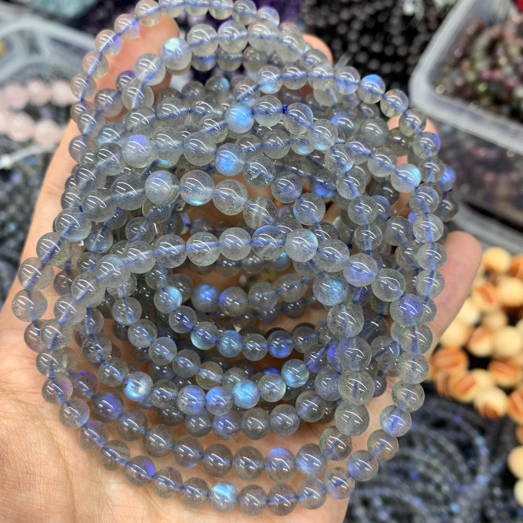 Natural Labradorite Beads 6mm Labradorite Round Beads Blue flash Gemstone Loose Bead  AAA