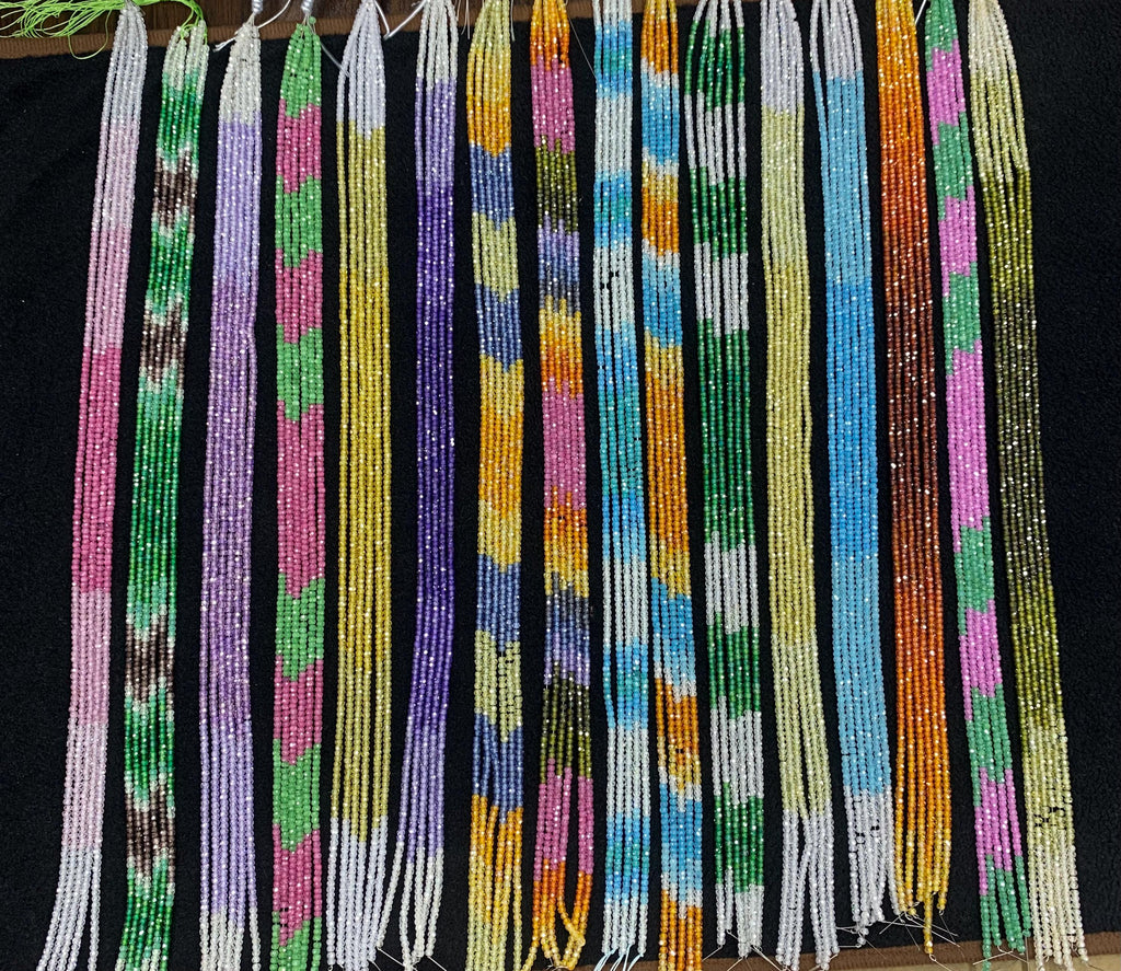 Faceted Zircon Rondelle Beads 2x3mm, Rainbow Gemstone Strand 15.5”
