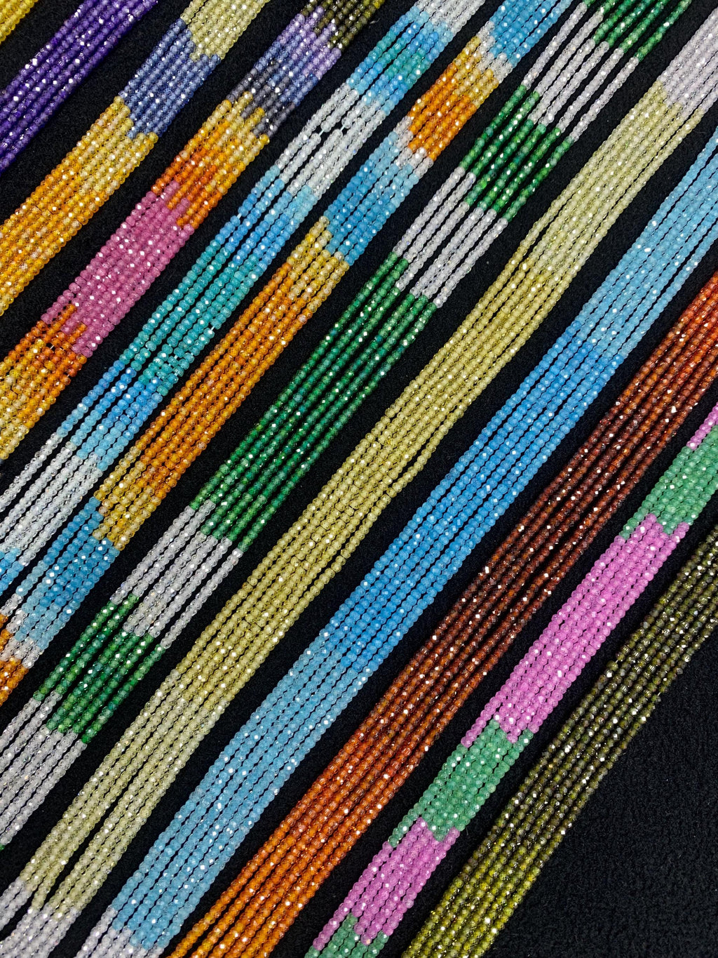 Faceted Zircon Rondelle Beads 2x3mm, Rainbow Gemstone Strand 15.5”