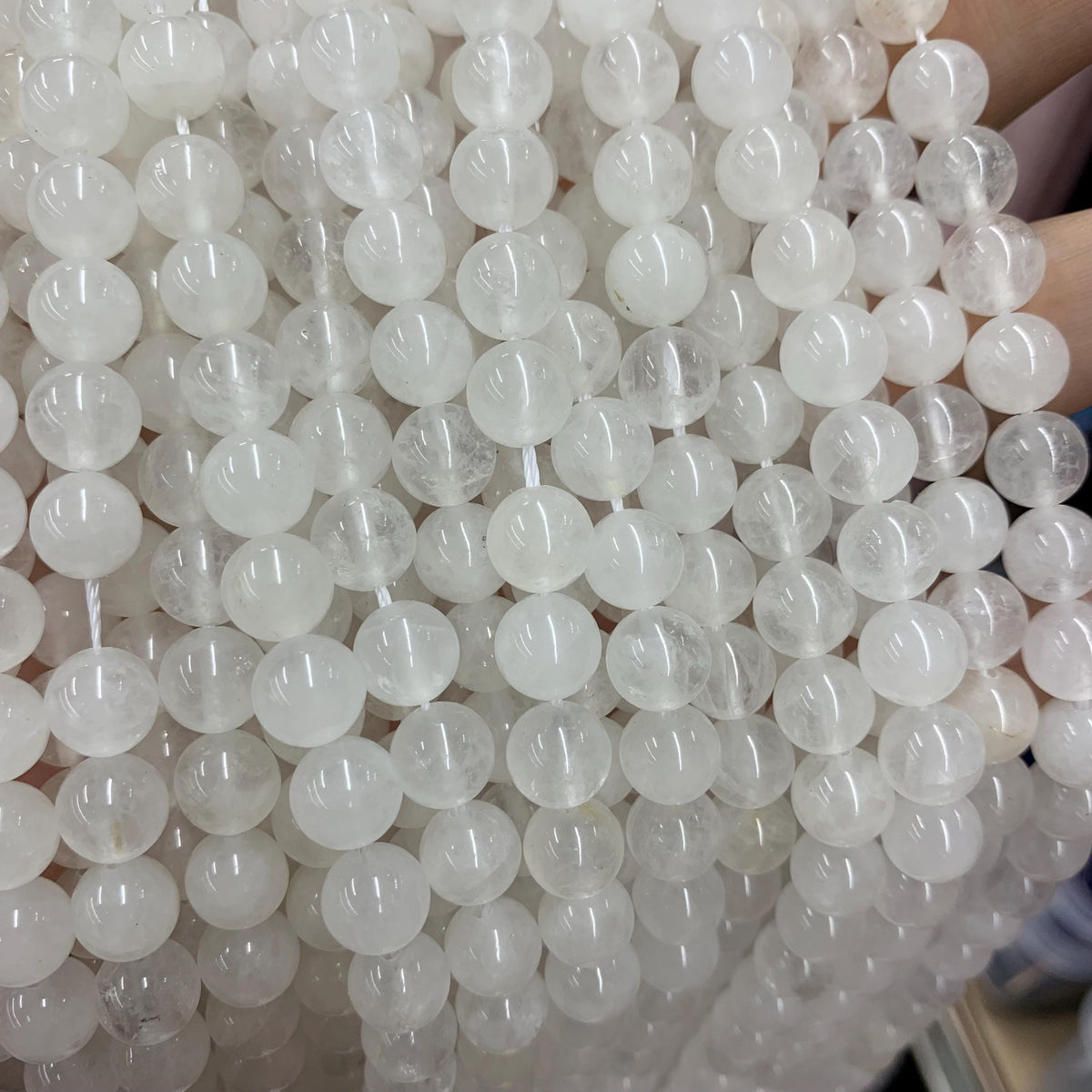 Natural Crystal Quartz Round Beads, Crystal Beads 6mm 8mm Gemstone Round Beads 15.5 Inch for DIY Jewelry Making