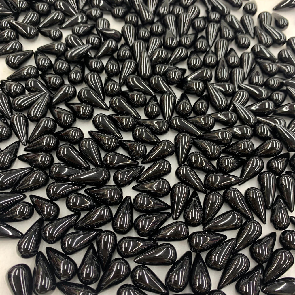 Natural Black Onyx Tear Drop Shape Pendant 8mm* 17mm （No Hole）